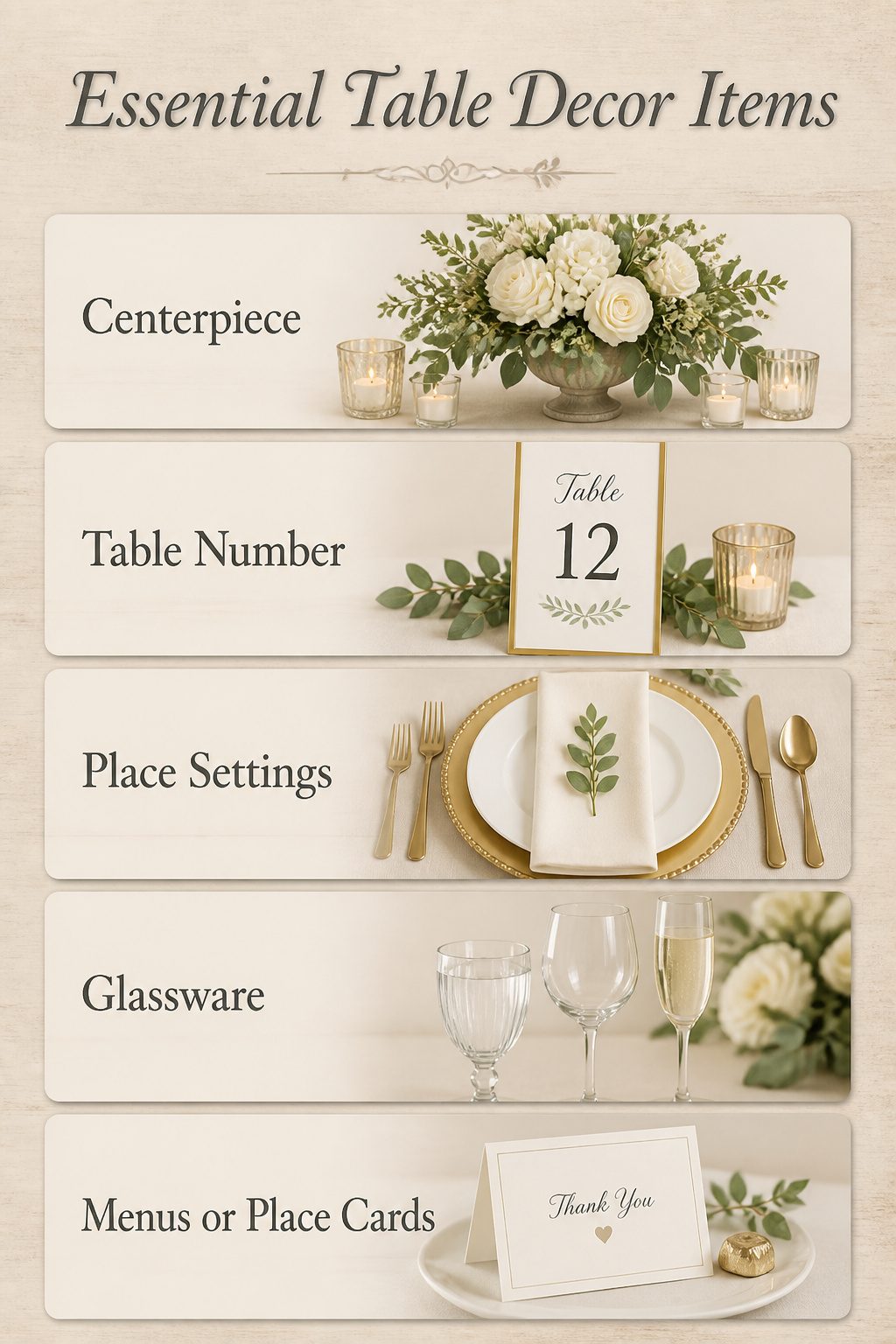 A wedding table set up with essential decor items.