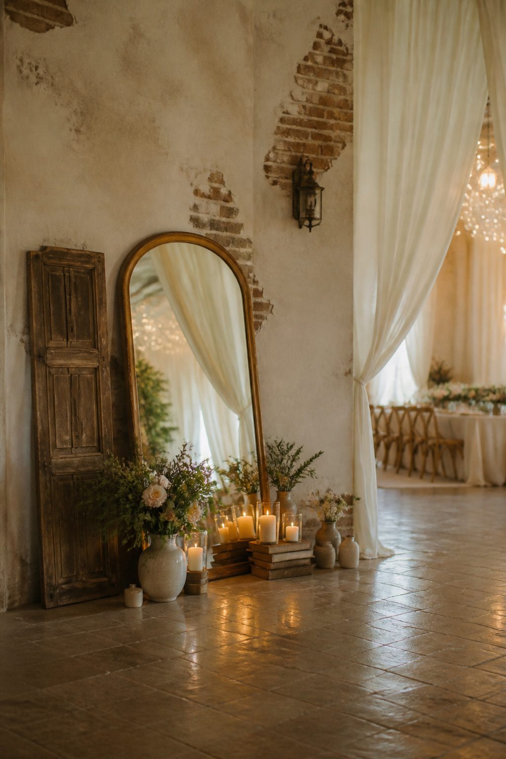 A home decor item, like a lamp, used as wedding decor.