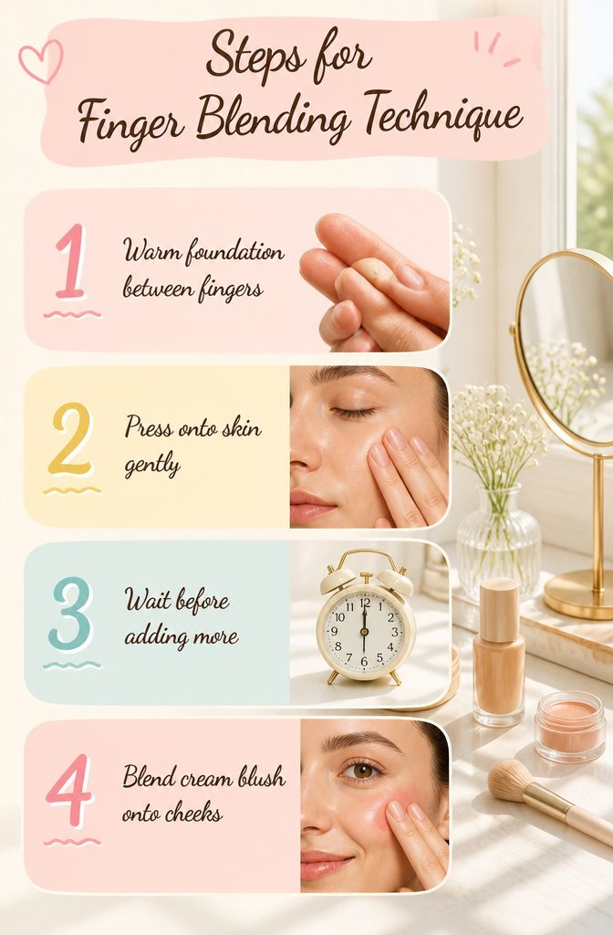 An information image titled 'Steps for Finger Blending Technique'.