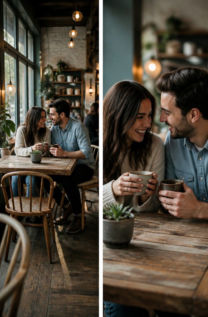 A couple sharing a candid moment at their wedding.