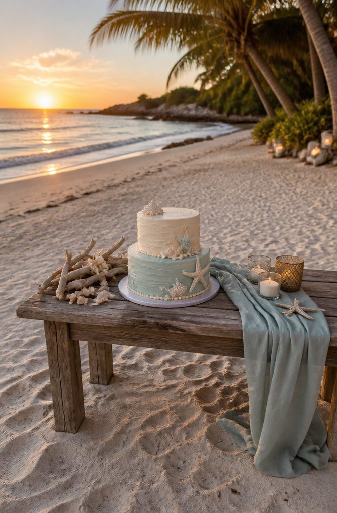 Wedding cake with a message that complements the wedding theme.