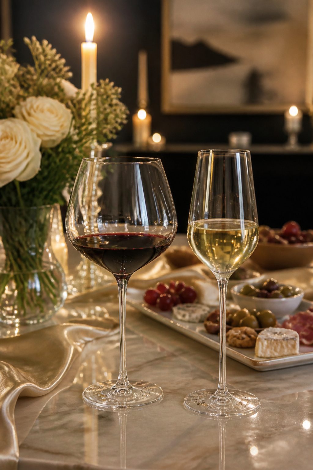 Wedding Glass Design: Personalized Glassware for Your Celebration 11 Two distinct classic wine glasses with engraved initials.
