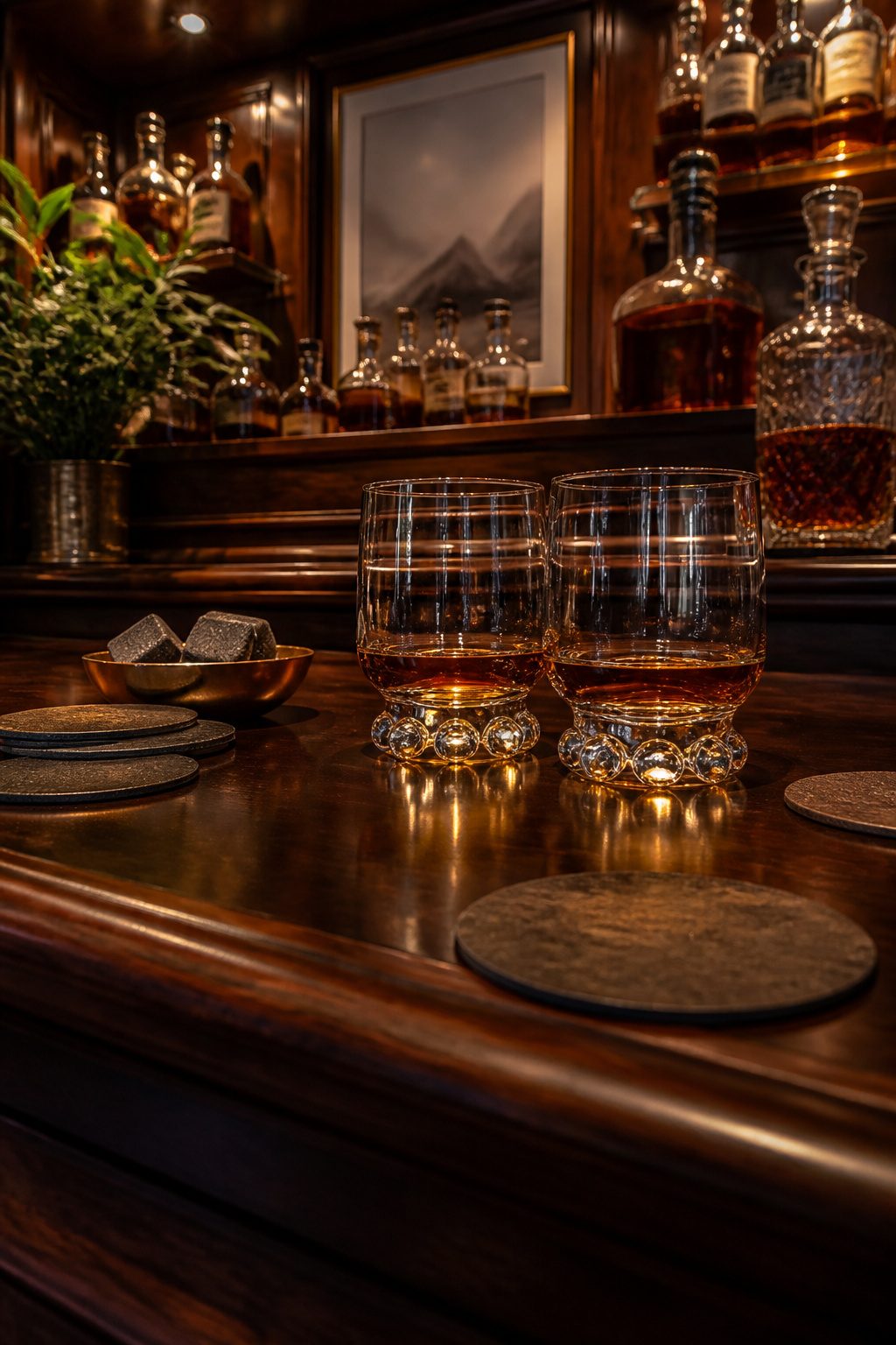 Wedding Glass Design: Personalized Glassware for Your Celebration 7 Personalized whiskey glasses with names and wedding date on a table.